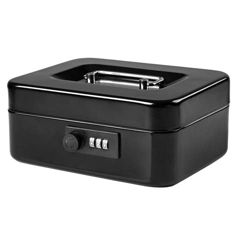 steel cash box with combination lock|small cash box with key.